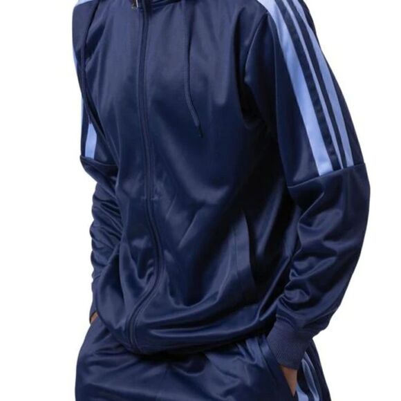 MEN'S MONTIQUE NAVY 2 PIECE SPORT TRACK SUIT WITH DETACHABLE HOOD. JS28. - Picture 2 of 3